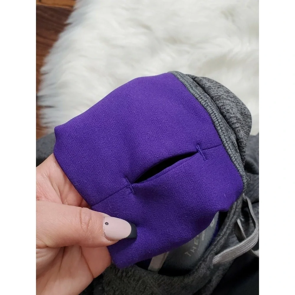 Nike Therma Fit Women's Size Large Pullover Hoodie w/Thumbholes Gray & Purple